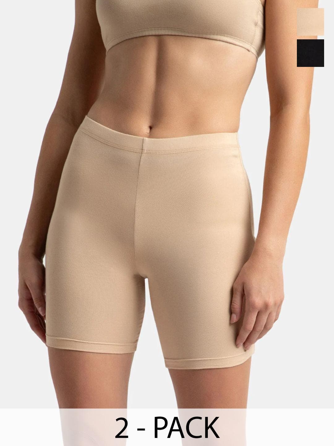 Jockey Pack of 2 High Coverage Super Combed Cotton Shorties With Concealed Waistband-1529