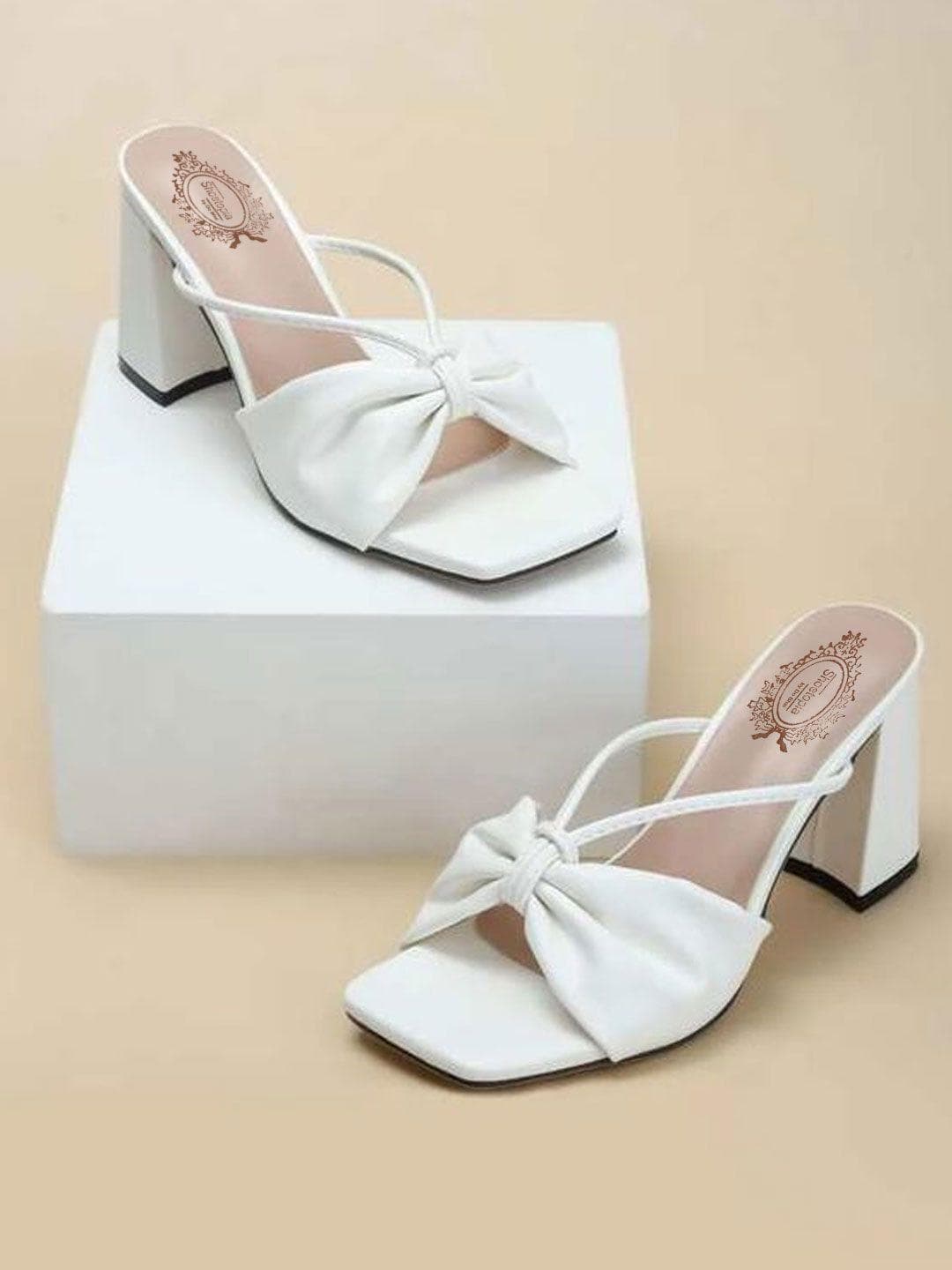 Shoetopia Girls Block Sandals with Bows