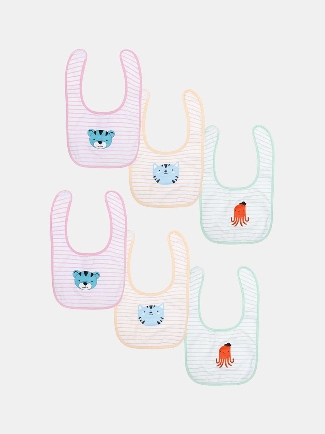Buy Bodycare Kids Pack Of 6 Assorted Cotton Bibs - - Accessories for Unisex Kids
