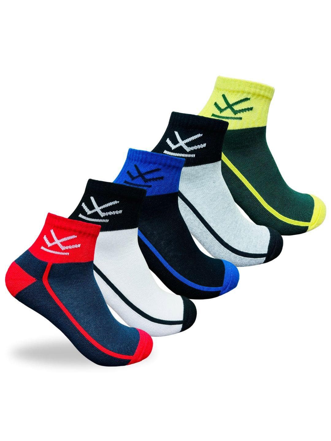 WROGN Unisex Pack Of 5 Assorted Ankle-Length Cotton Socks
