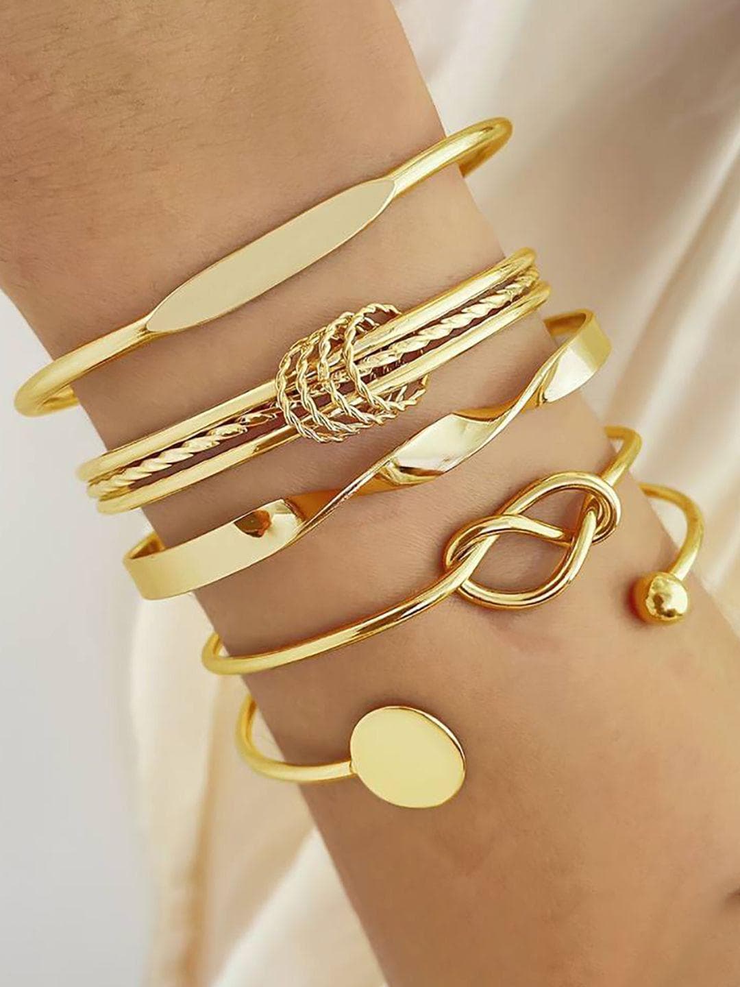 Buy GOLDIWALA Set Of 5 Gold Plated Cuff Bracelet - - Accessories for Women