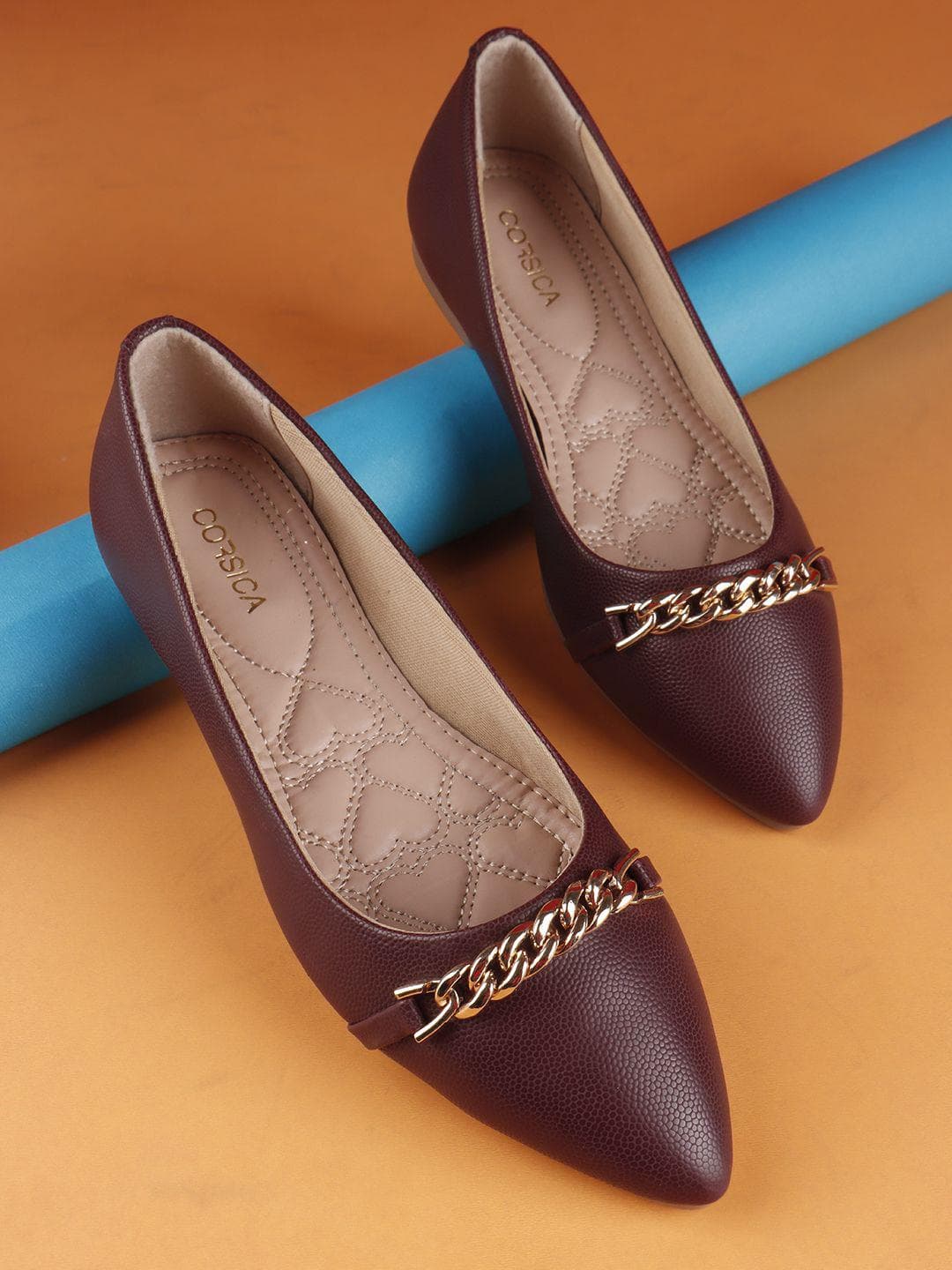 CORSICA Women Pointed Toe Embellished Ballerinas