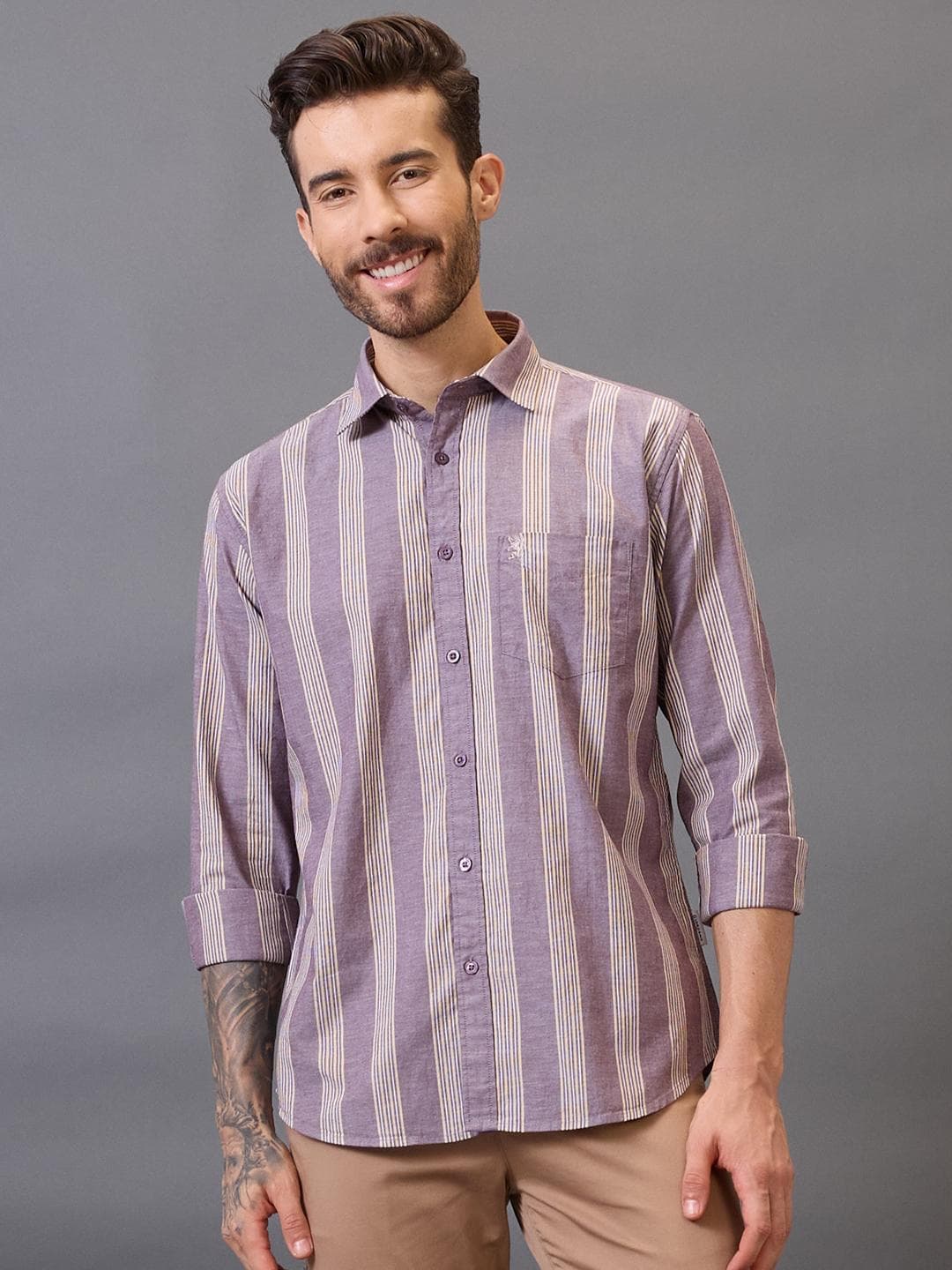 GIORDANO Men Striped Casual Shirt