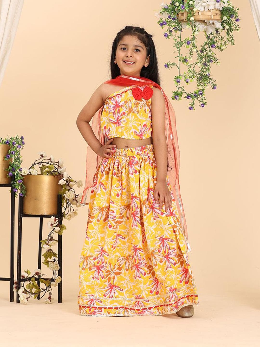 Cutiekins Girls Printed Ready to Wear Lehenga & Blouse With Dupatta