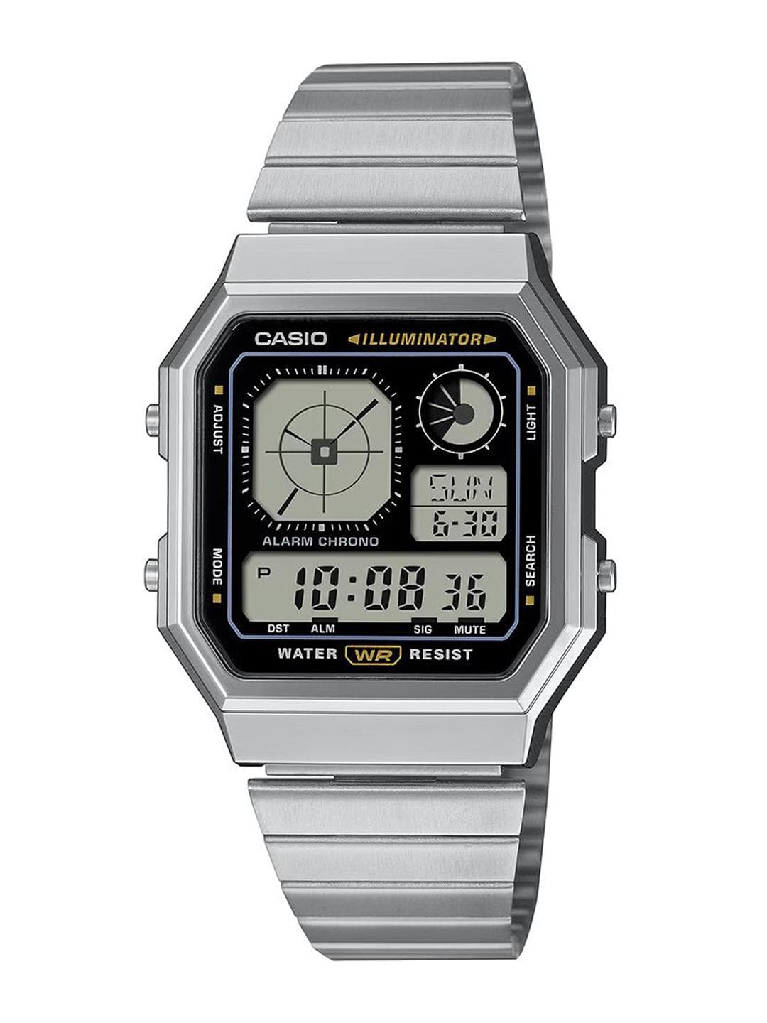 Buy CASIO Vintage Unisex Dial & Stainless Steel Cuff Straps Digital Chronograph Watch D388 - - Accessories for Unisex