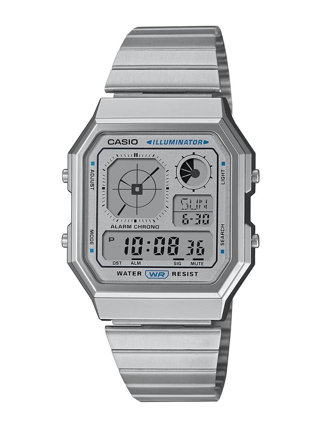 Buy CASIO Unisex Dial & Stainless Steel Cuff Straps Digital Chronograph Watch D389 - - Accessories for Unisex
