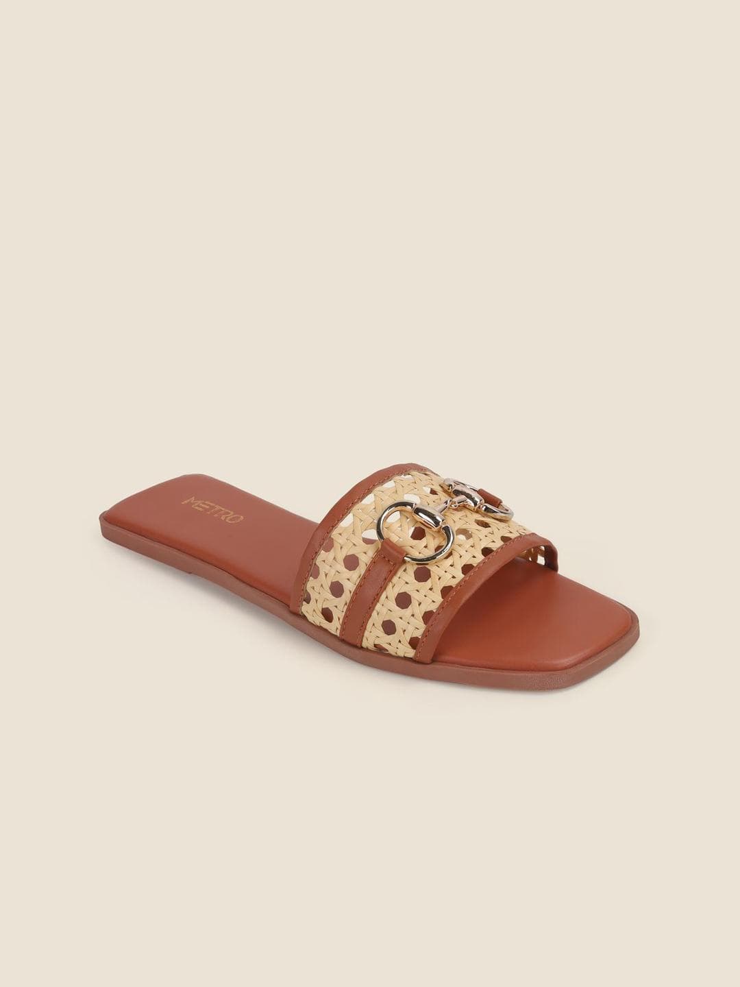 Metro Women Embellished Open Toe Flats