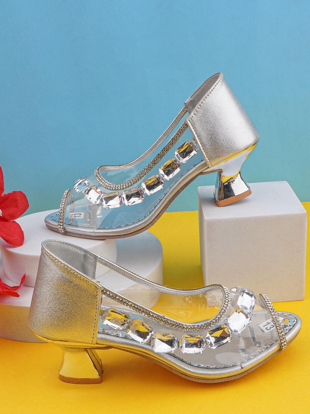 BAESD Girls Embellished Kitten Heels
