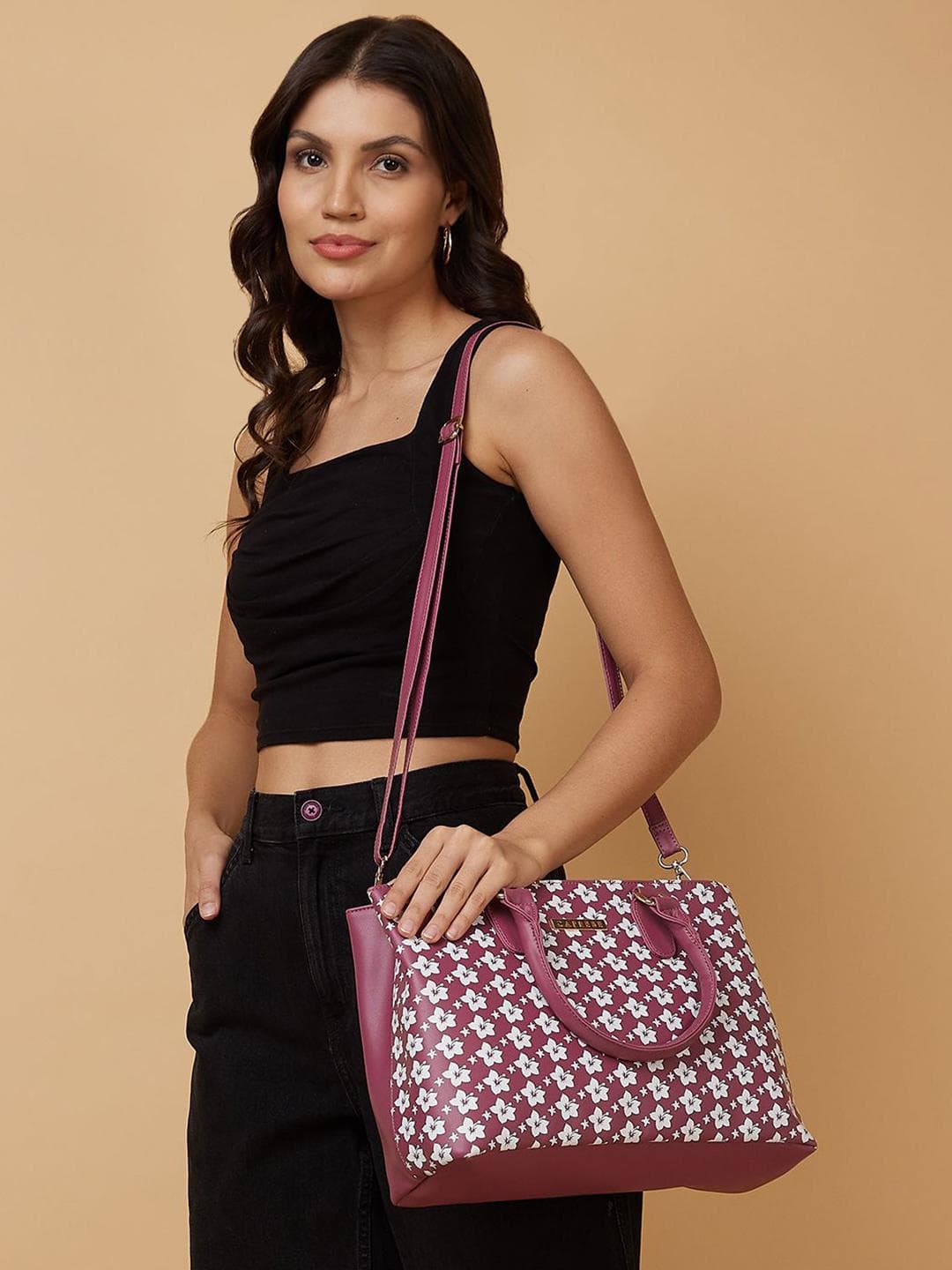 Caprese Women Harvey Medium Satchel Bag with Adjustable & Detachable Strap