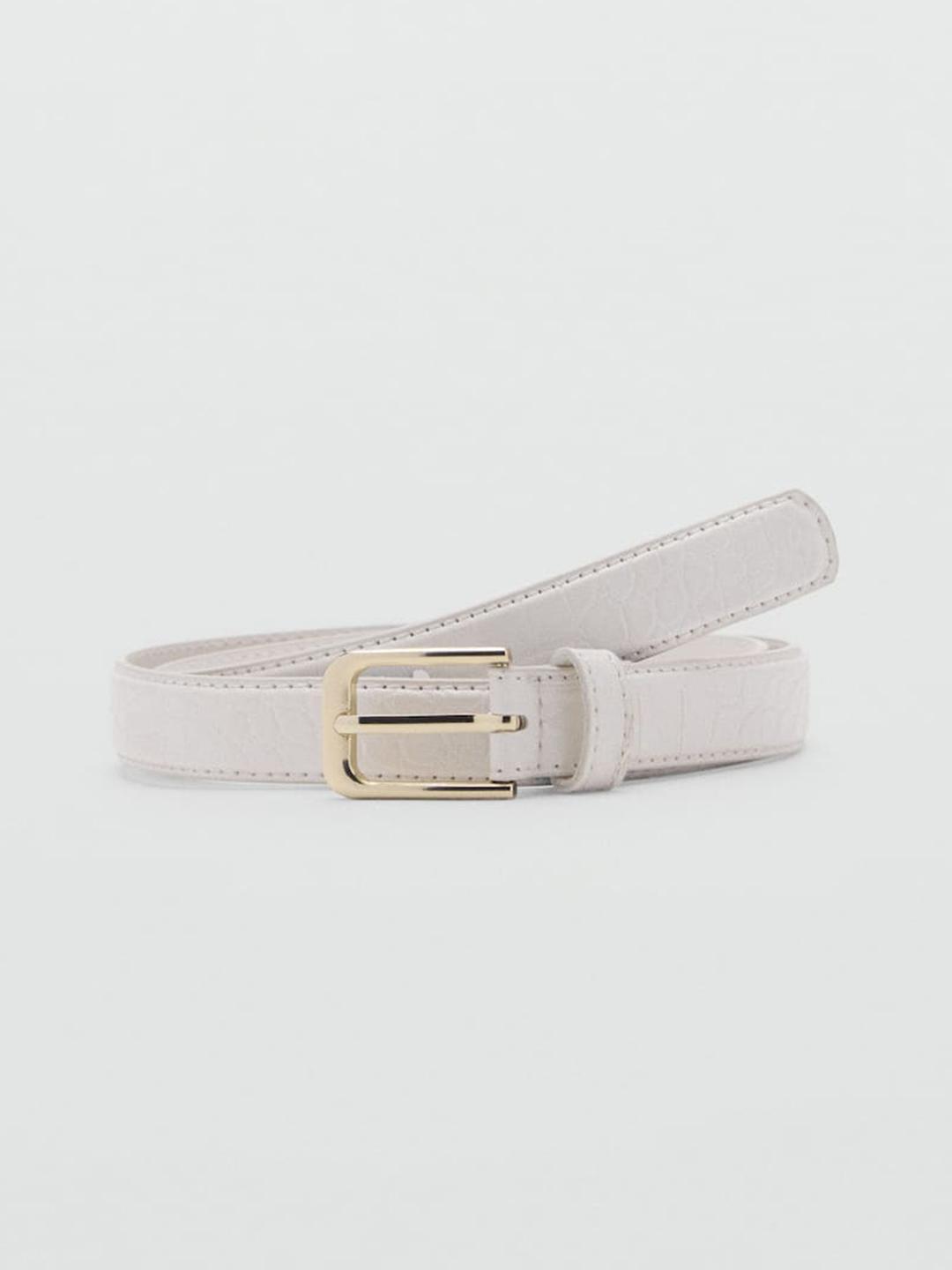 Buy MANGO Women Croc Textured Slim Belt - - Accessories for Women
