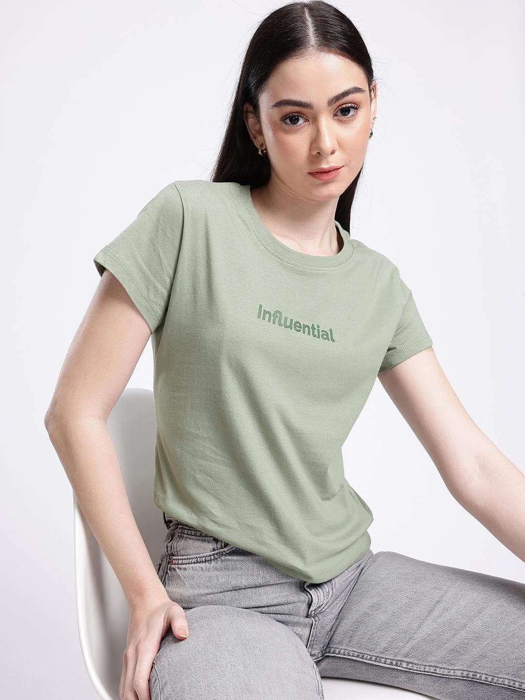 glitchez Typography Printed T-shirt