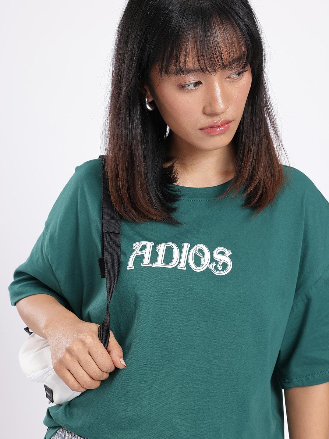 glitchez Typography Printed Oversized T-shirt