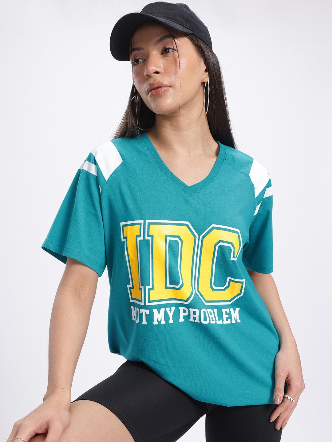 glitchez Printed V-Neck T-shirt