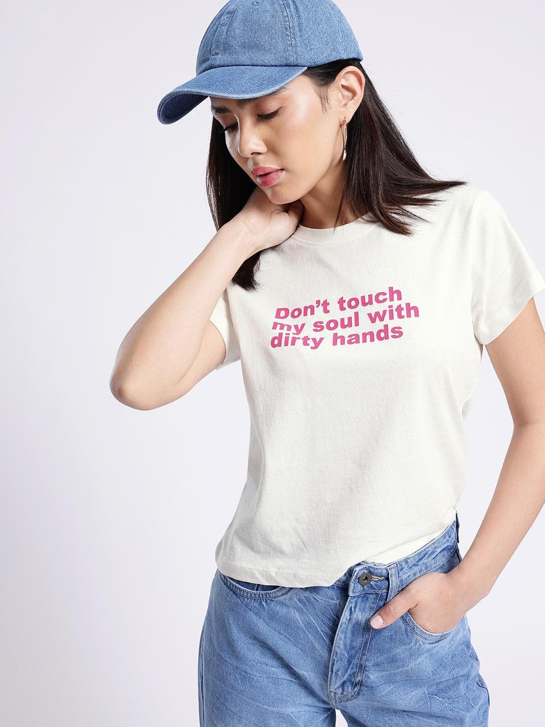 glitchez Typography Printed T-shirt