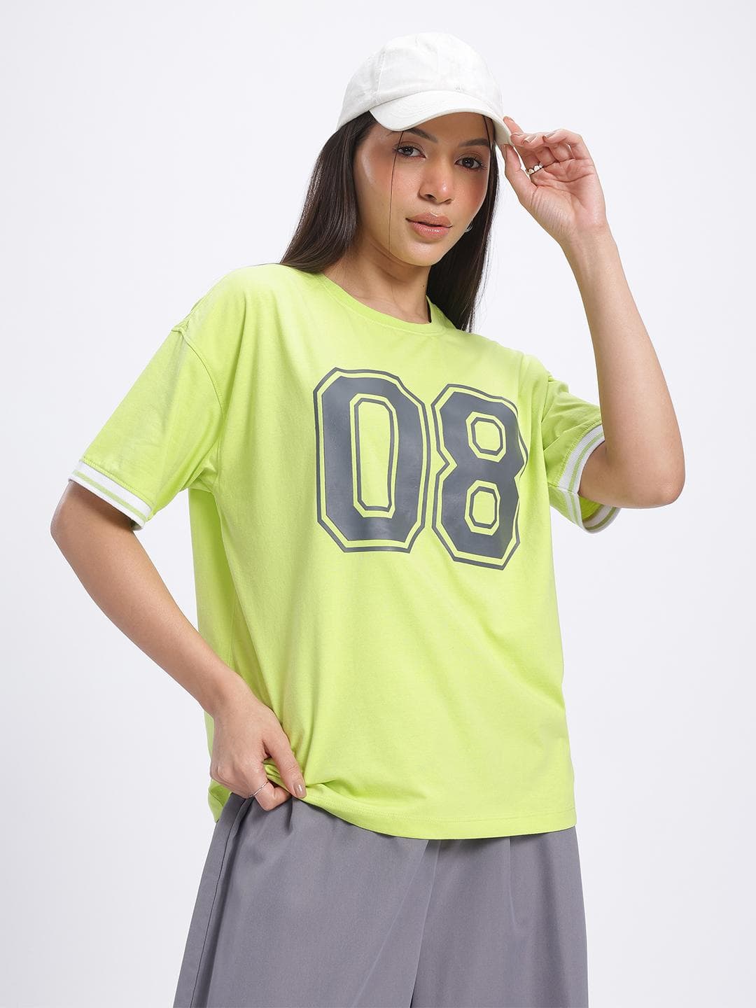 glitchez Print Drop-Shoulder Oversized T-shirt