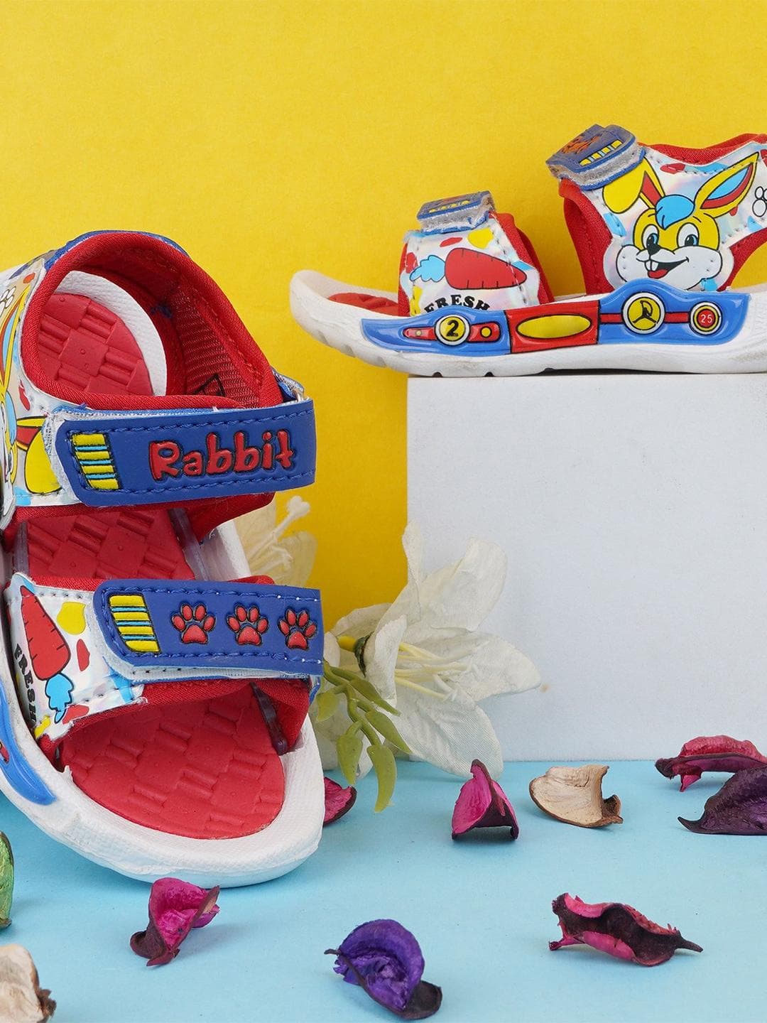 BAESD Boys Rabbit Cartoon Characters Velcro Sports Sandals