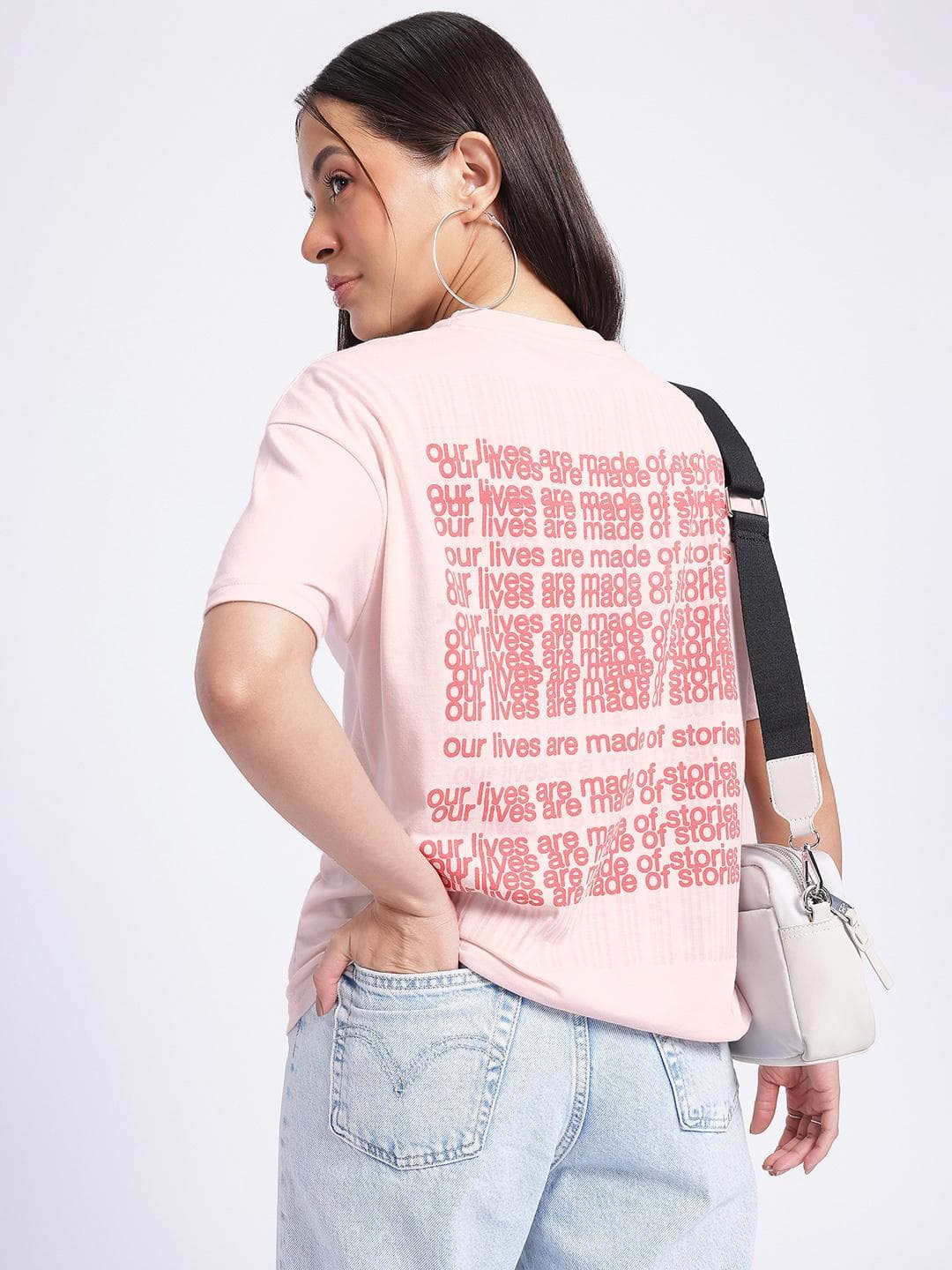 glitchez Check Printed Oversized Fit T-shirt