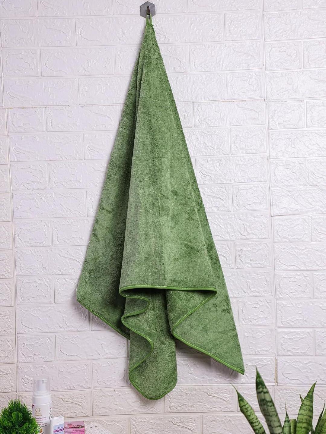 Buy Fezora Green Solid Microfiber 500GSM Super Soft Adult Regular Bath Towel 55x23In - - Home for Unisex