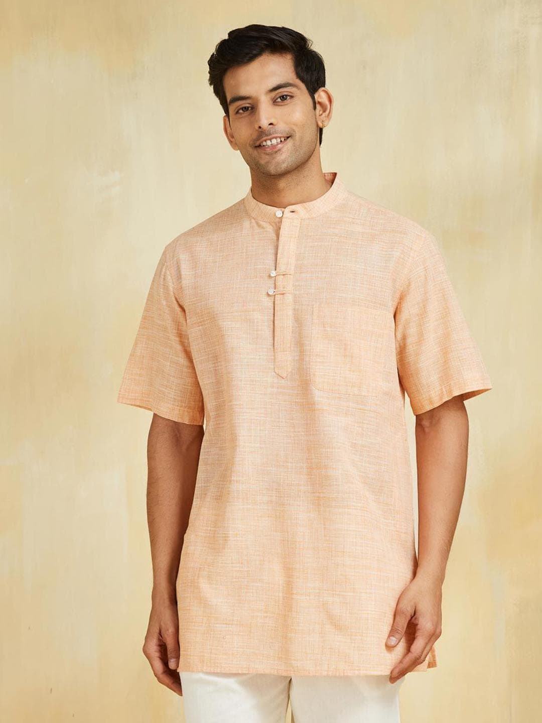 Fabindia Men Solid Daily Cotton Straight Kurtas