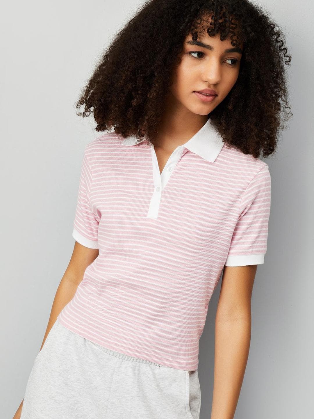 max Striped Printed Polo Collar T-shirt