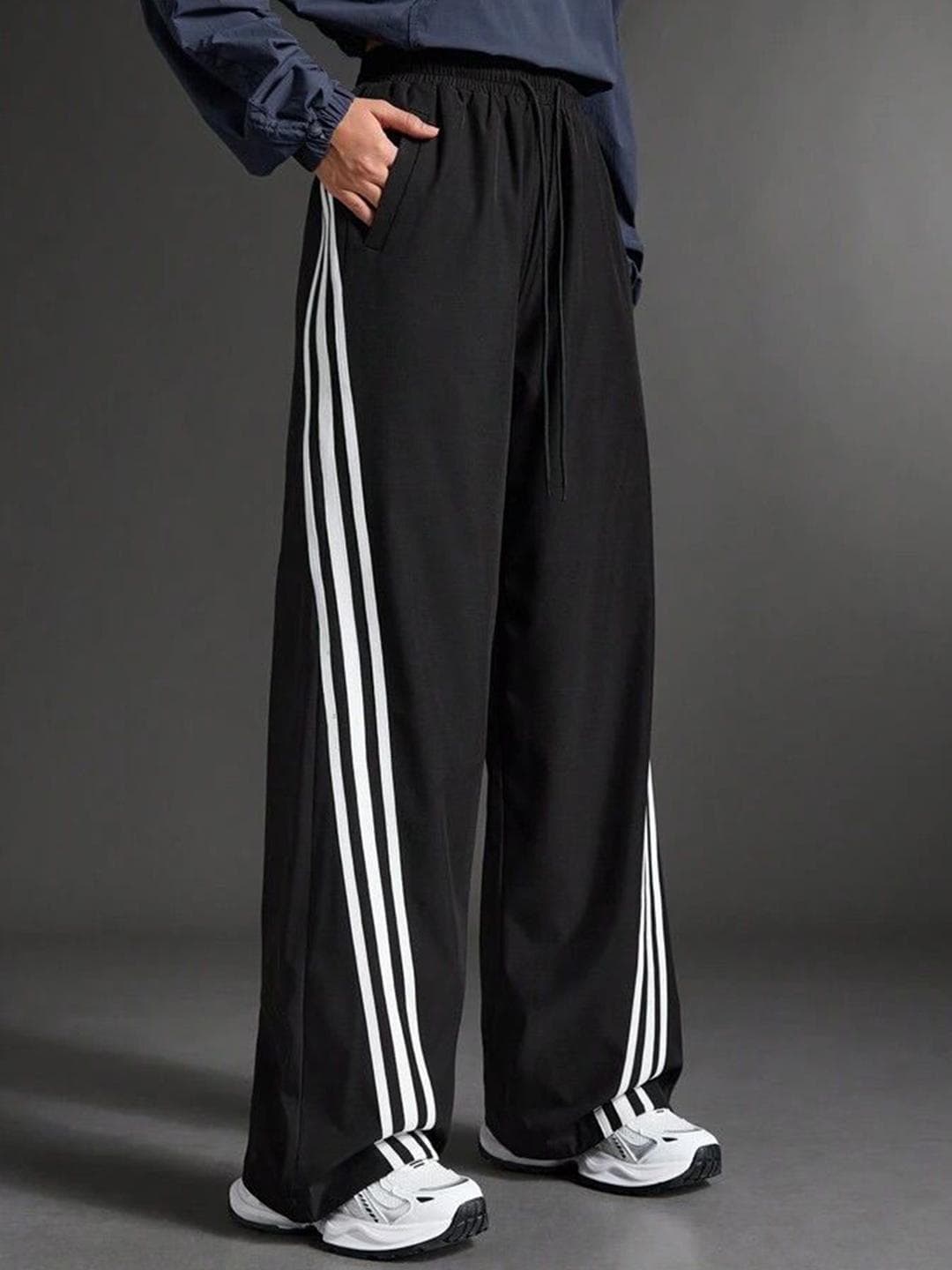 The Roadster Lifestyle Co Women Loose Fit High-Rise Track Pants