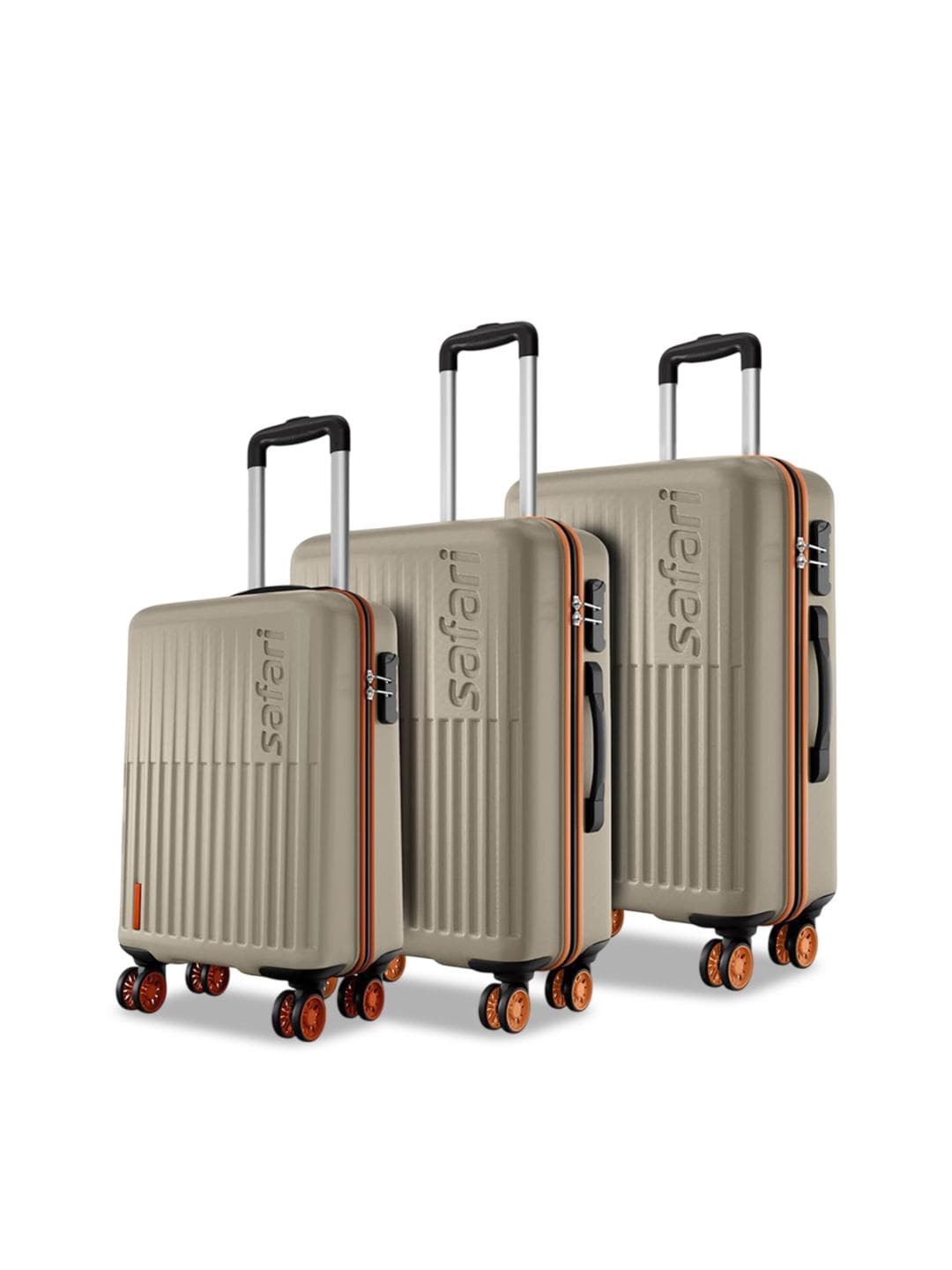 Buy Safari Set Of 3 Astra Neo Textured Hard Sided 8 Wheels Trolley Bags - - Accessories for Unisex