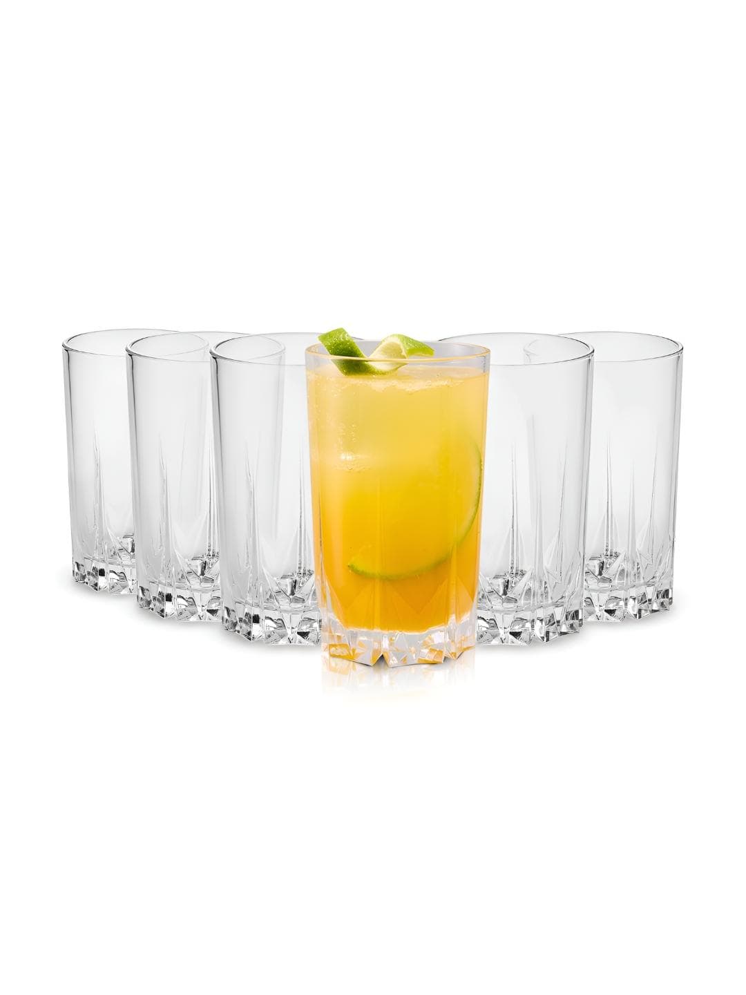 Cello Estonia Set Of 6 Glass Tumblers For Juice - Water & Other Beverages - 310 Ml