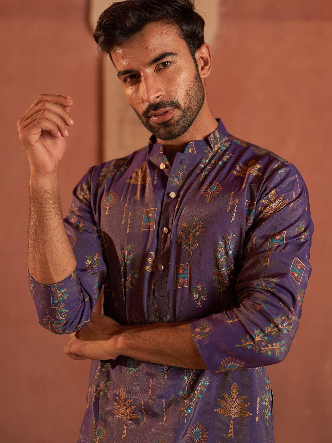 Jompers Men Floral Printed Floral Kurta