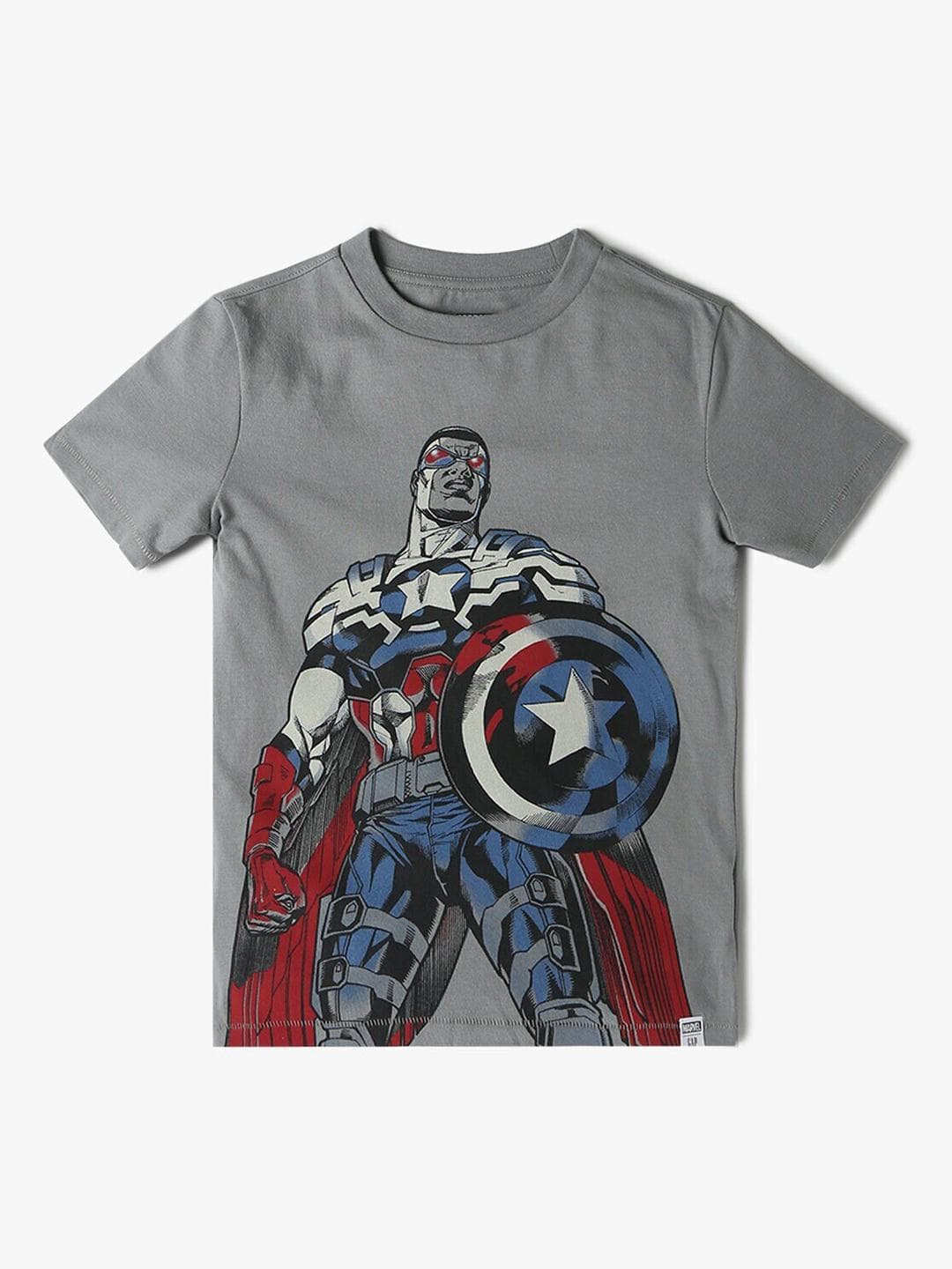 GAP Boys Marvel Superhero Captain America Printed Pure Cotton T-shirt