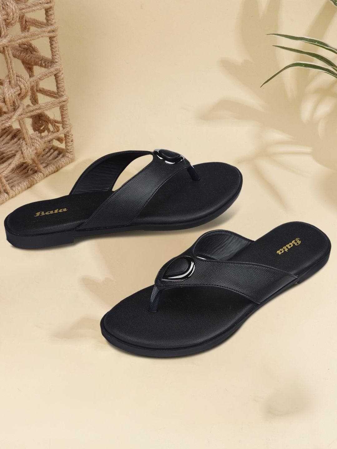 Bata Women Party Open Toe Flats