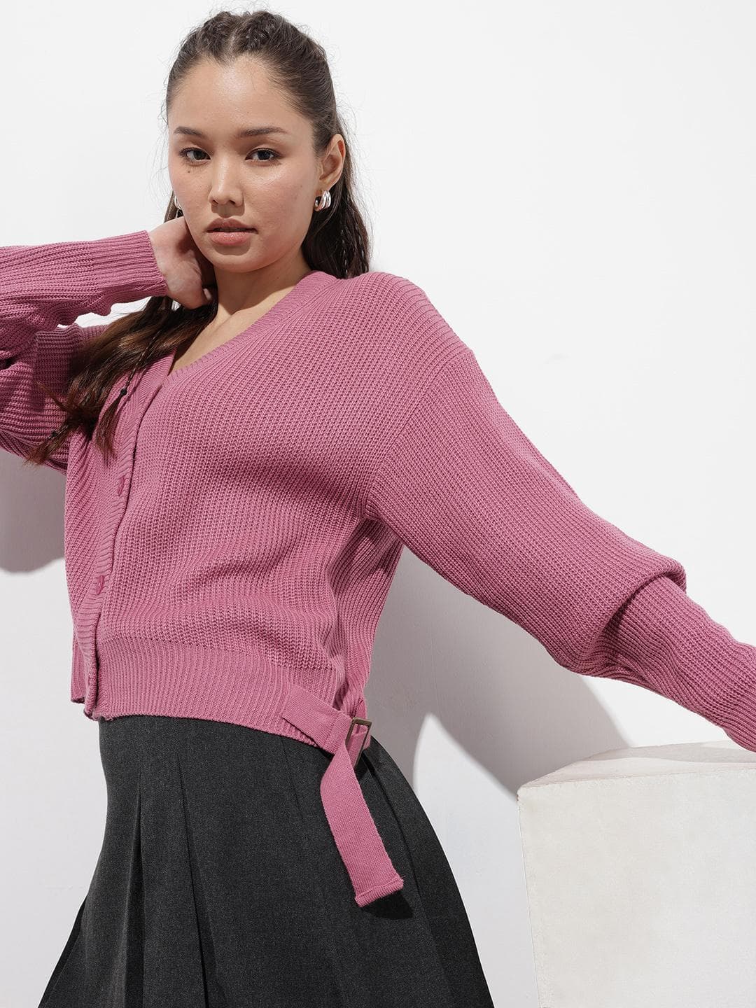 The Roadster Life Co. Ribbed V-Neck Cardigan