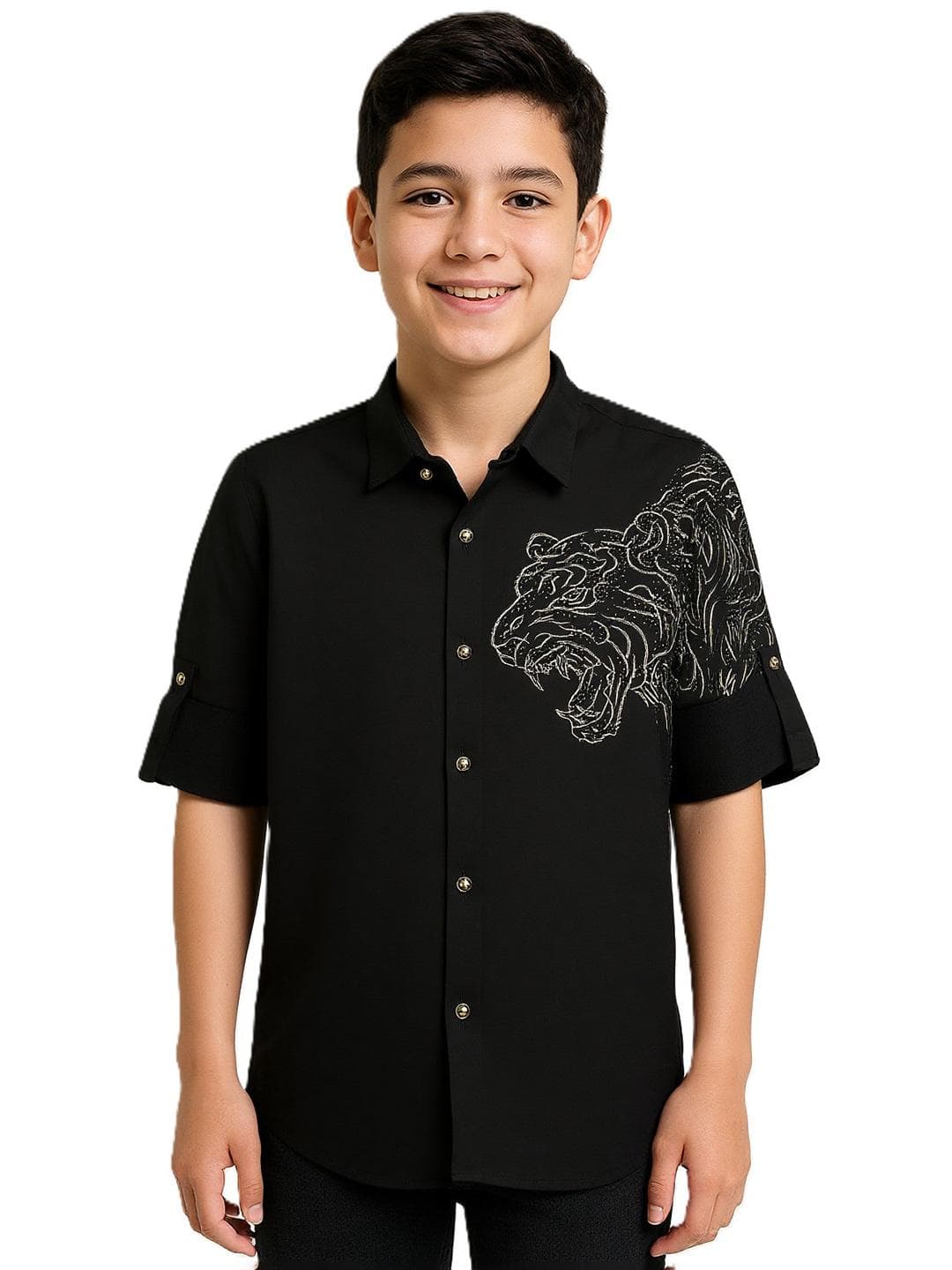 CHARCHIT Boys Embroidered Casual Shirt