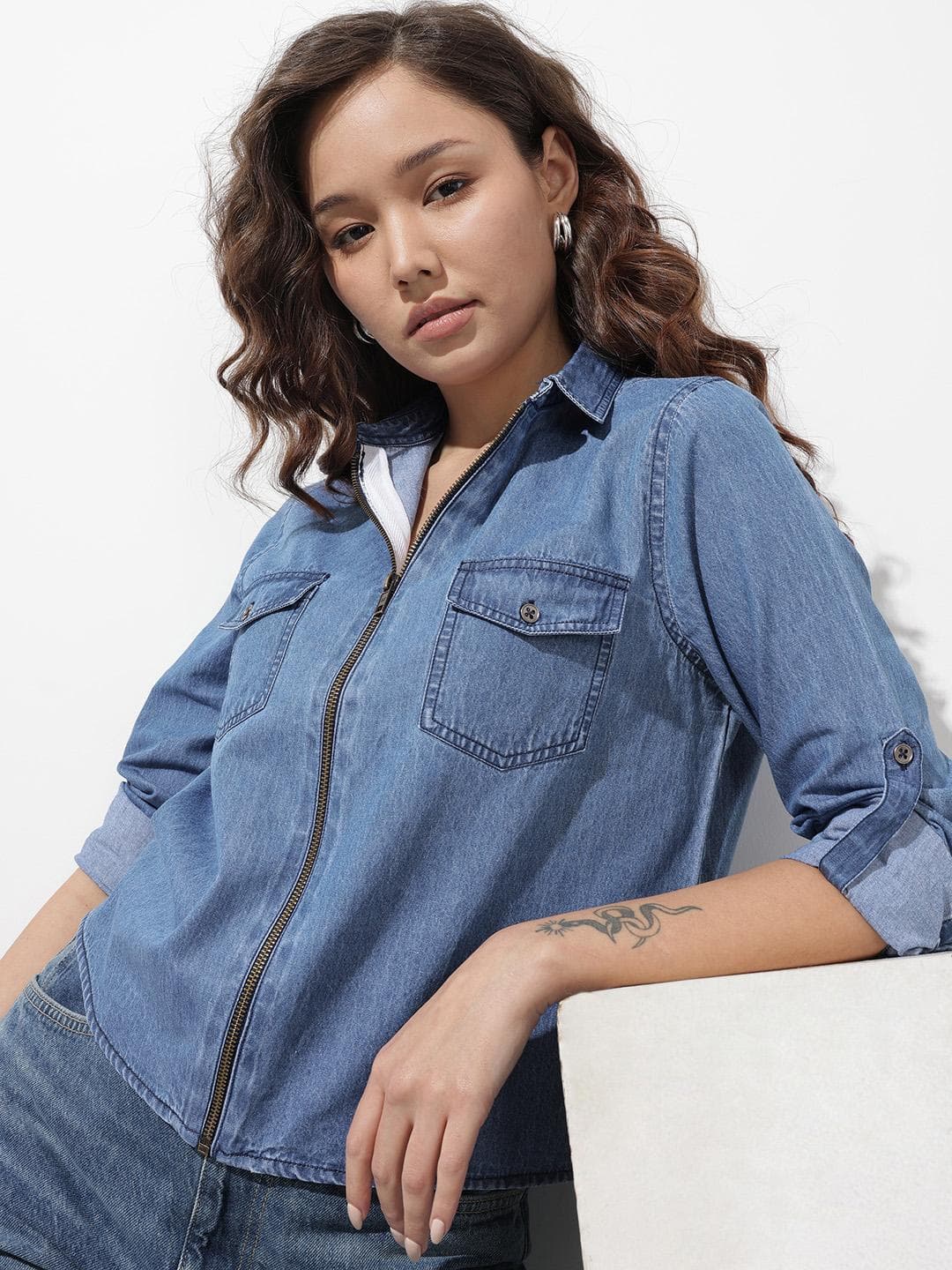 The Roadster Life Co. Pure Cotton Chambray Casual Shirt