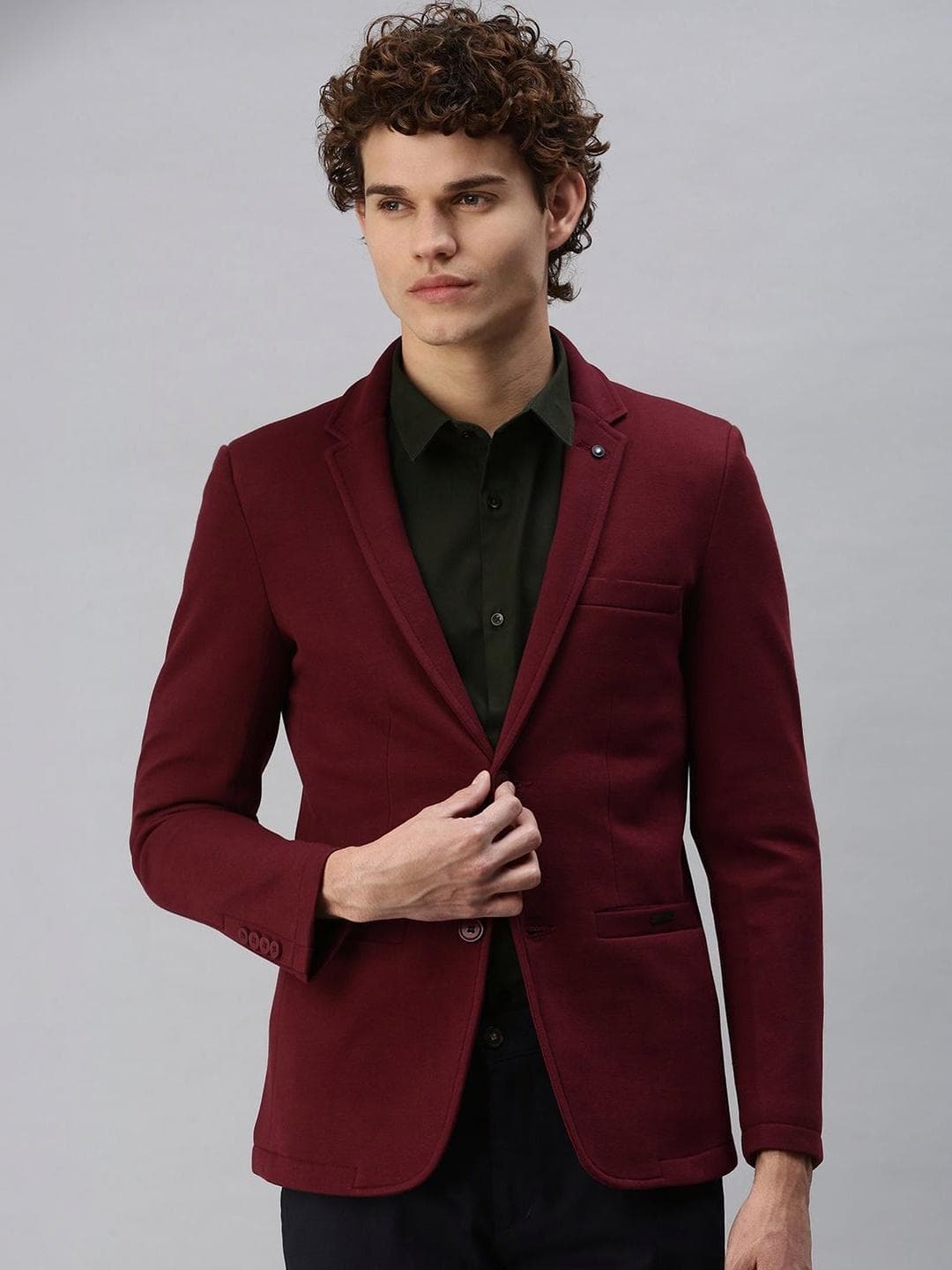 SHOWOFFFF Slim-Fit Single Breasted Blazer