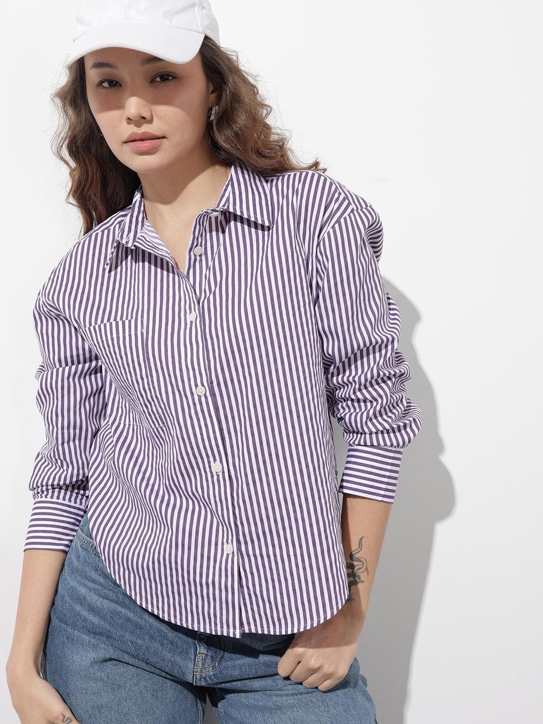 The Roadster Life Co. Pure Cotton Striped Relaxed Fit Casual Shirt