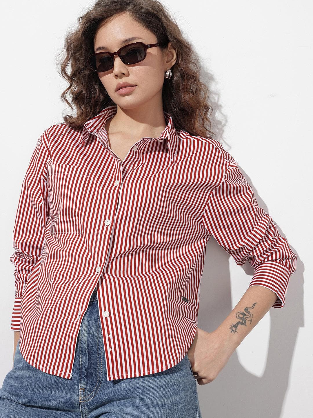 The Roadster Life Co. Pure Cotton Striped Relaxed Fit Casual Shirt