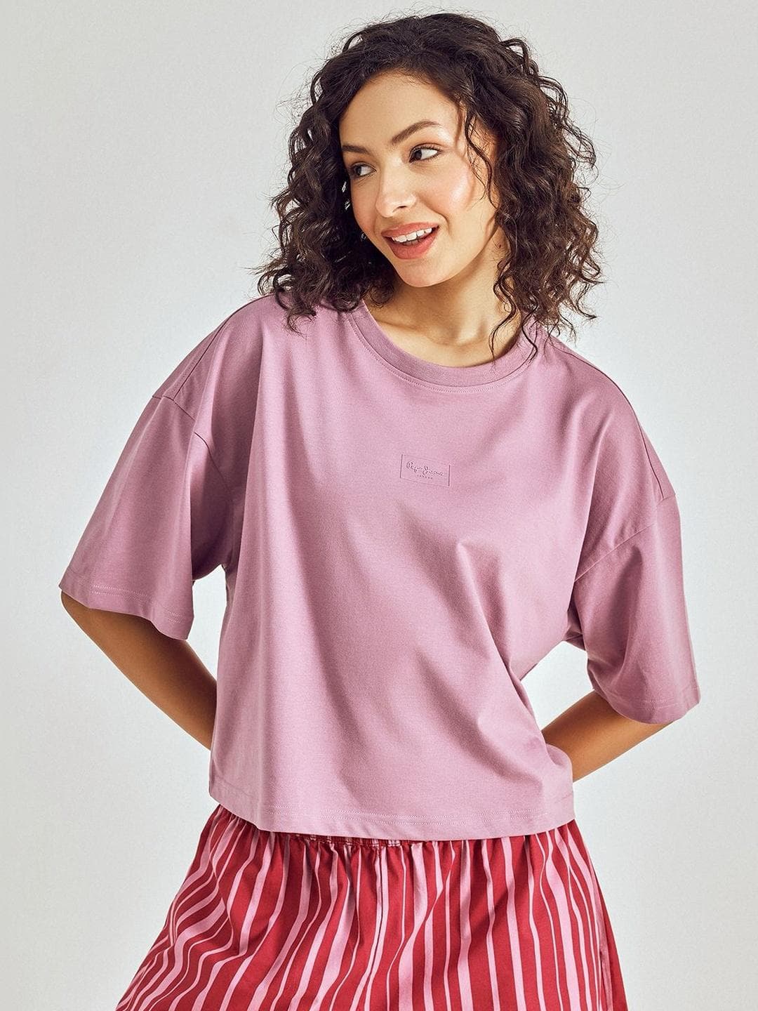 Buy Pepe Jeans Women Cotton Boxy Lounge T Shirt - - Apparel for Women