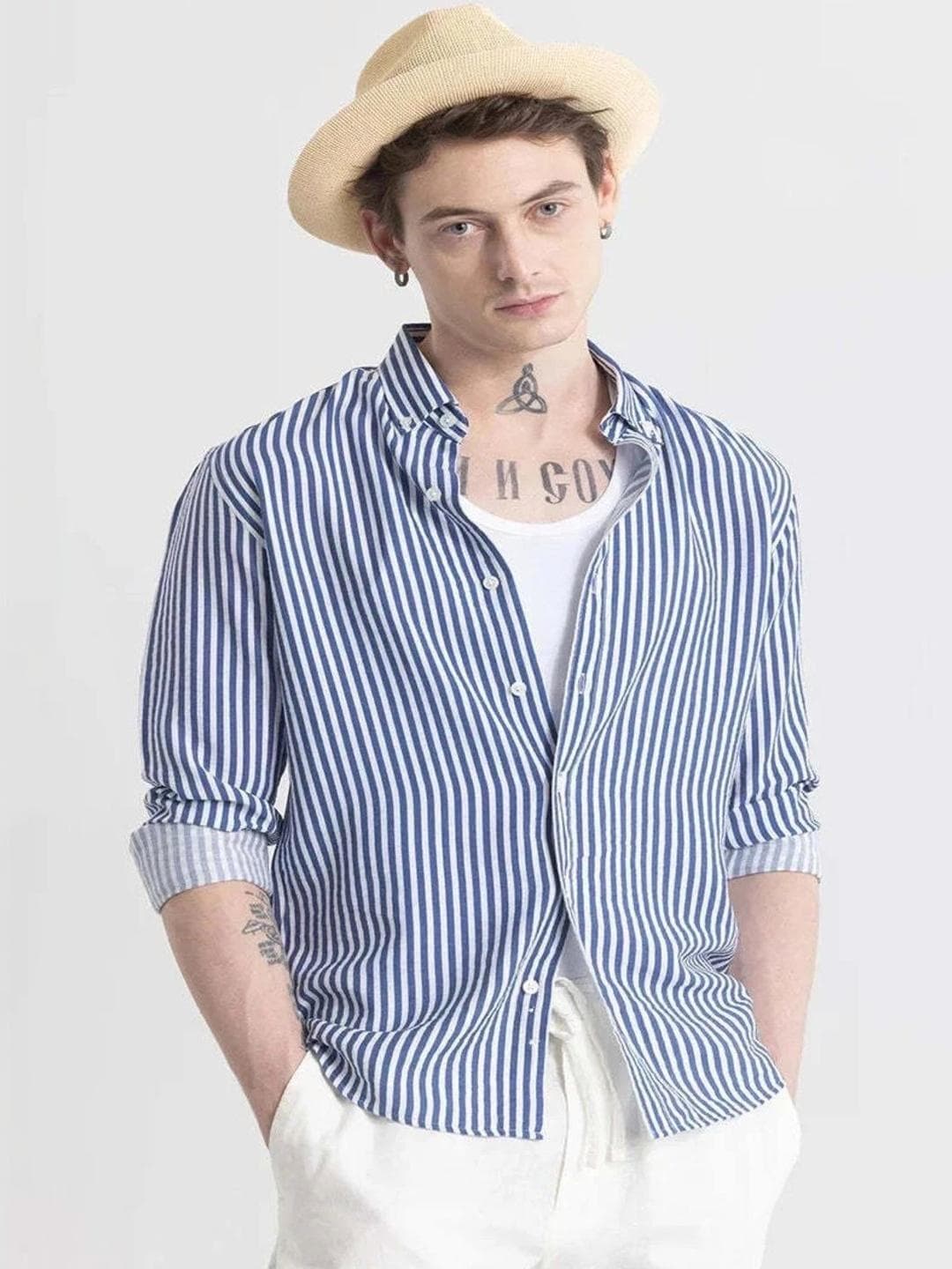 OTUS Men Striped Casual Shirt