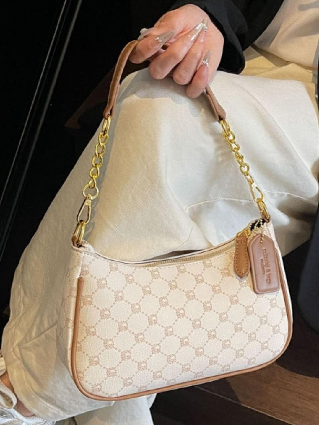 StyleCast Printed PU Structured Sling Bag