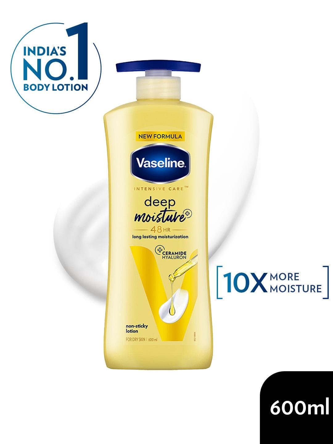 Buy Vaseline Deep Moisture Body Lotion With Ceramide Hyaluron For 10X More Moisture 600ml - - Personal Care for Unisex