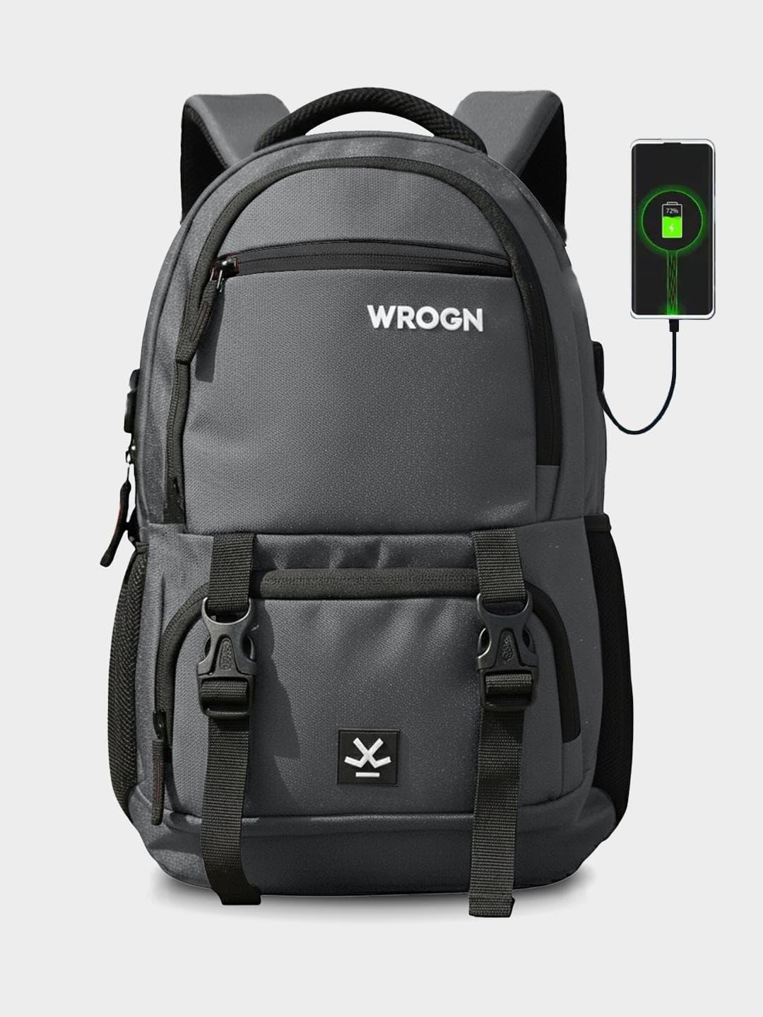 Buy WROGN Brand Logo Laptop Backpack With USB Charging Port 31L - - Accessories for Unisex