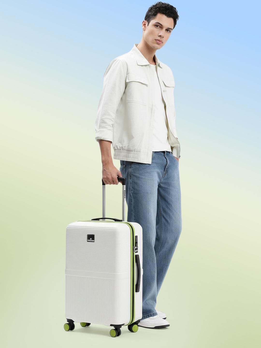 WROGN Textured Hard Medium Suitcase Trolley Bag- 51-100L