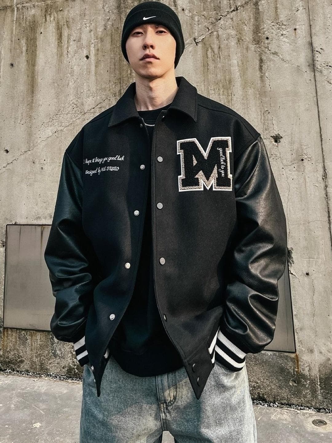 StyleCast Men Typography Open Front Jacket