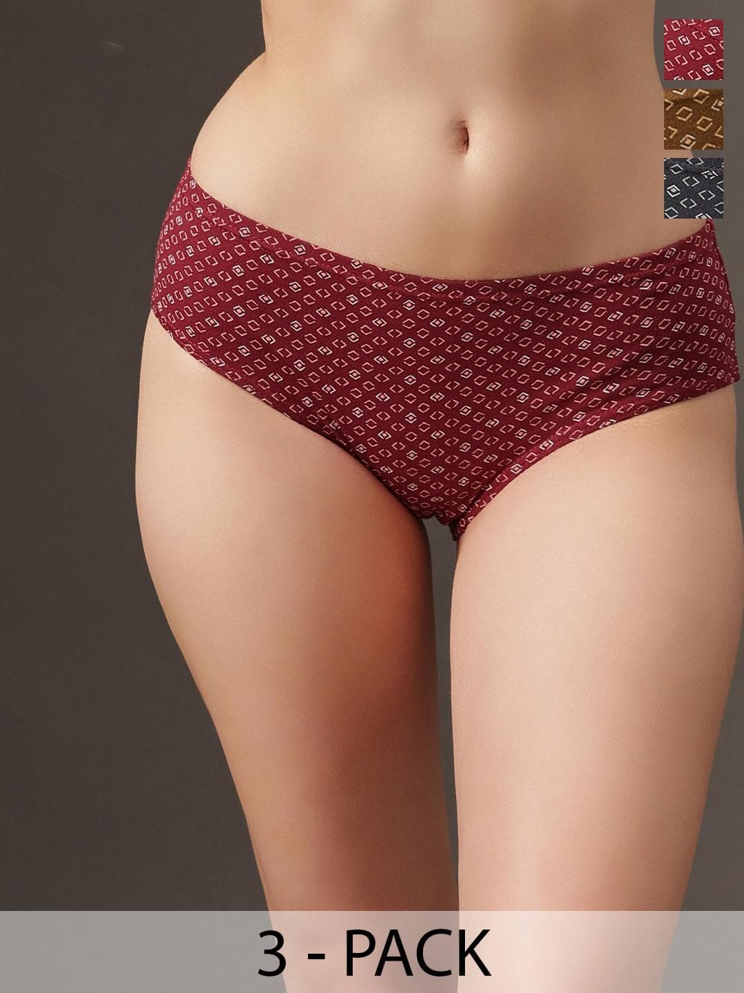 Clovia Pack of 3 Mid Waist Panties