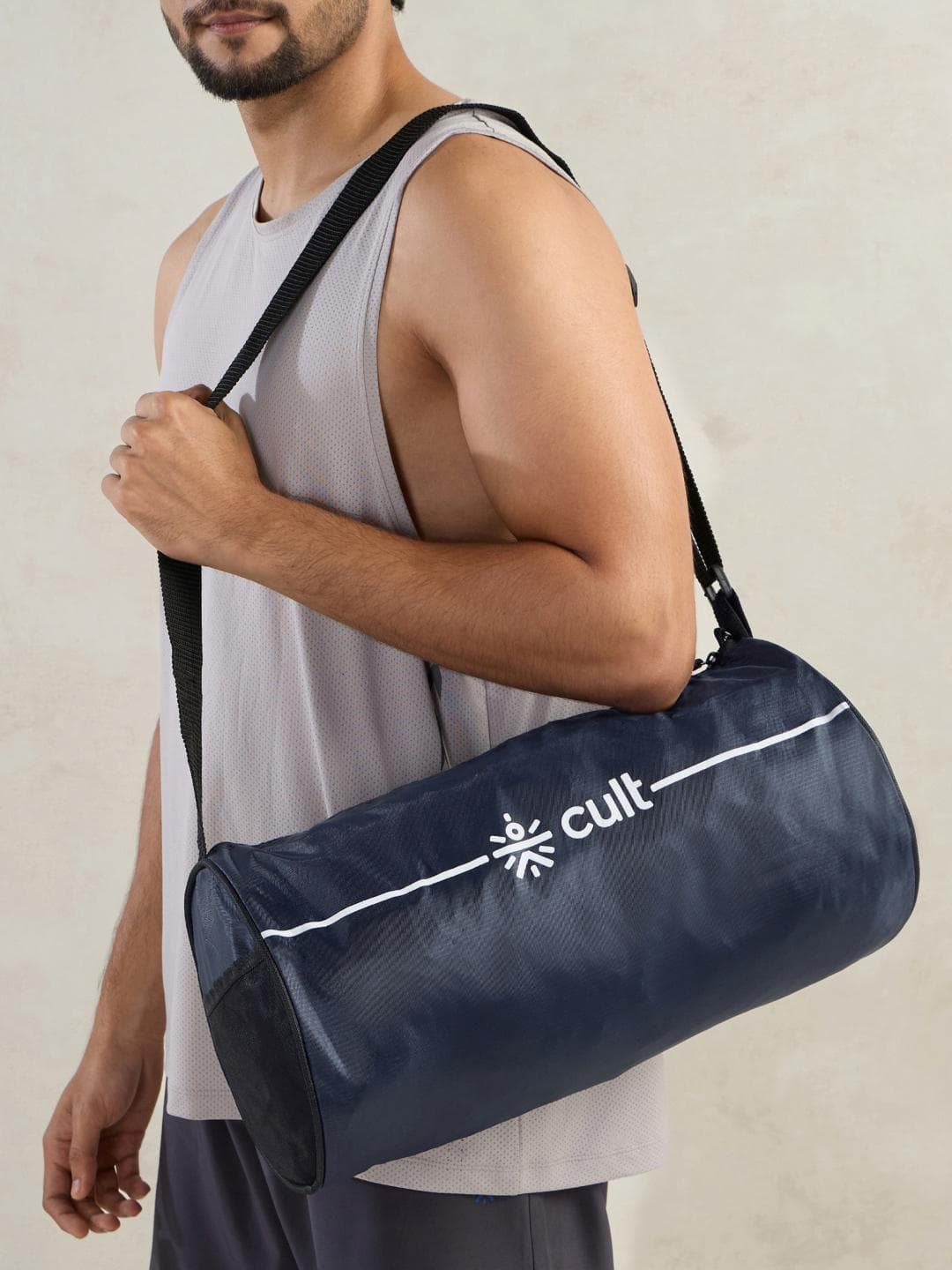CULT Blue Duffle Bag Unisex Adjustable Strap Mesh pocket Gym & Sport Bag 12 L