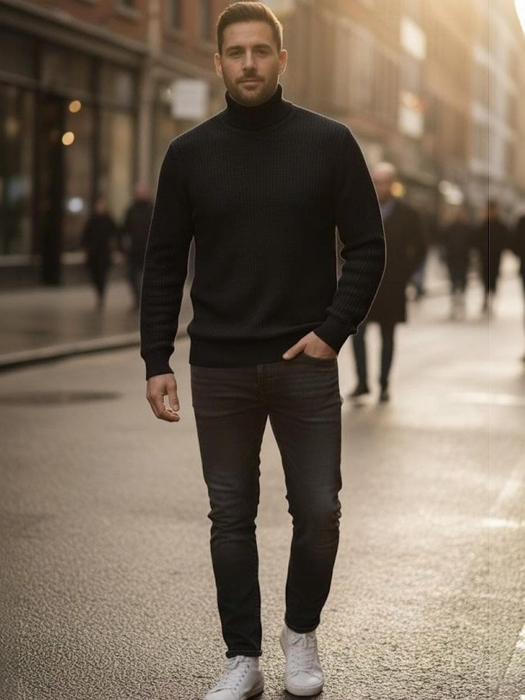 The Roadster Lifestyle Co Turtle Neck Pullover Sweaters