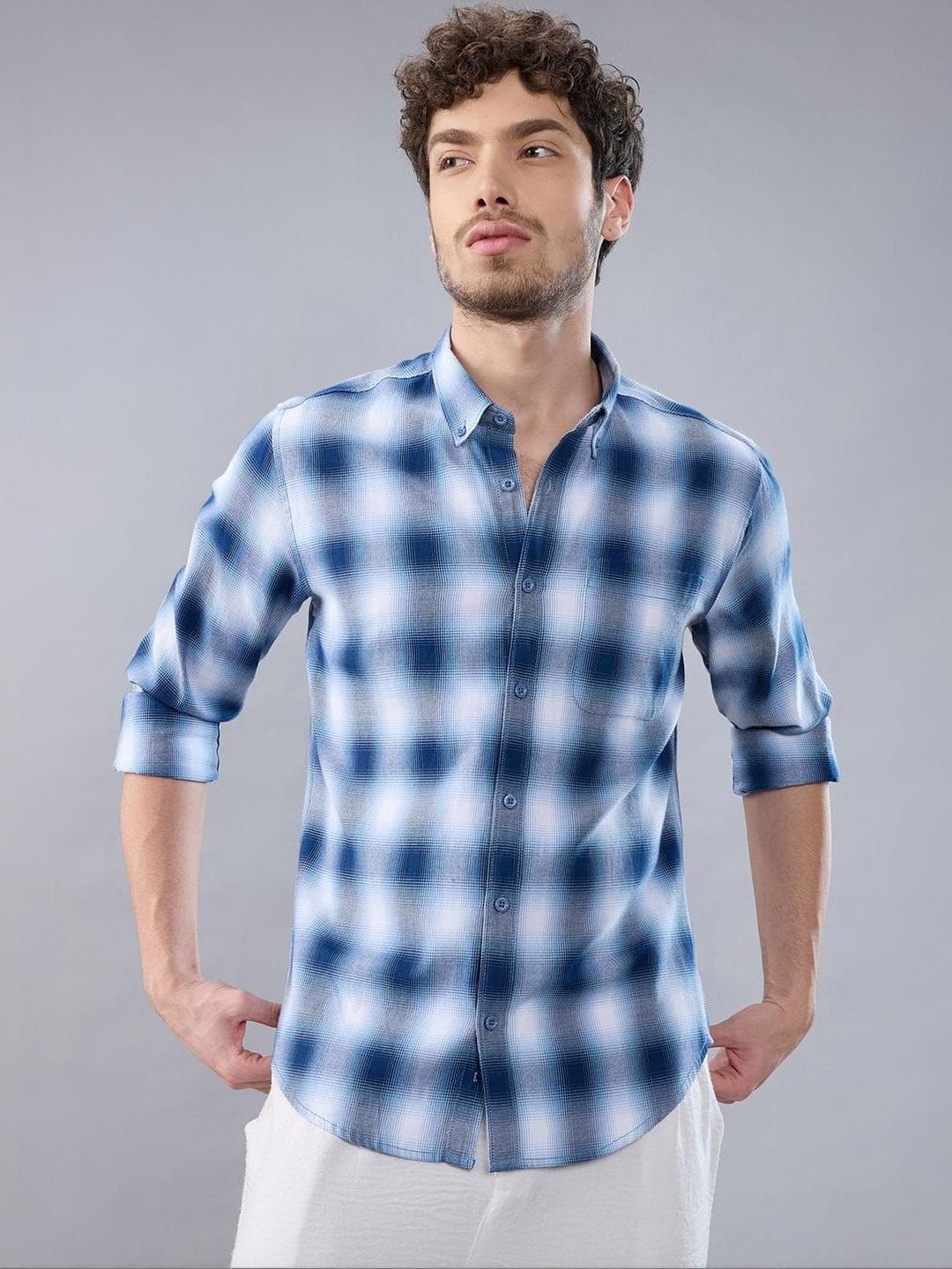 HERE&NOW Men Slim Fit Checked Casual Shirt