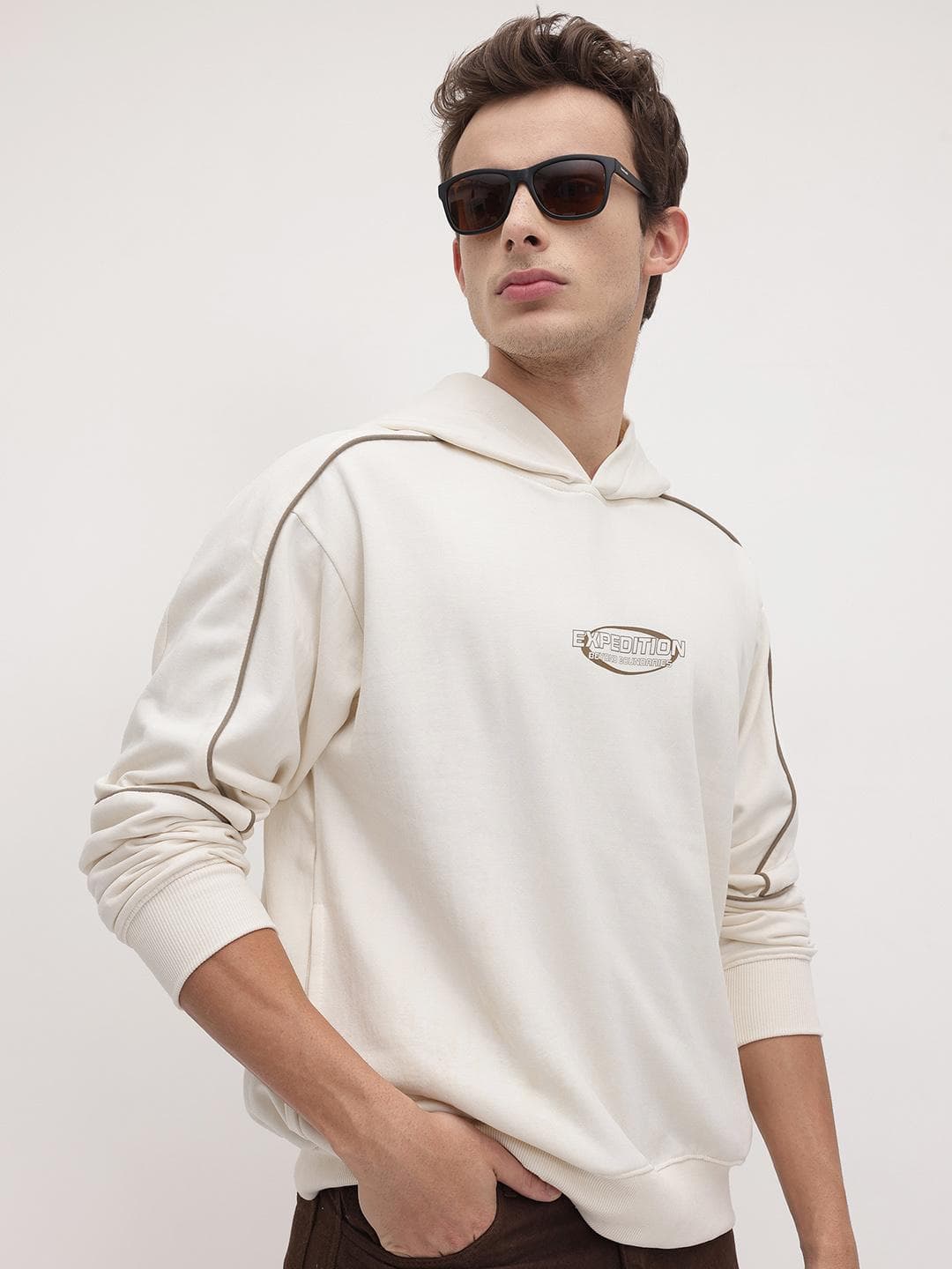 The Roadster Life Co. Paneled Printed Hooded Pullover