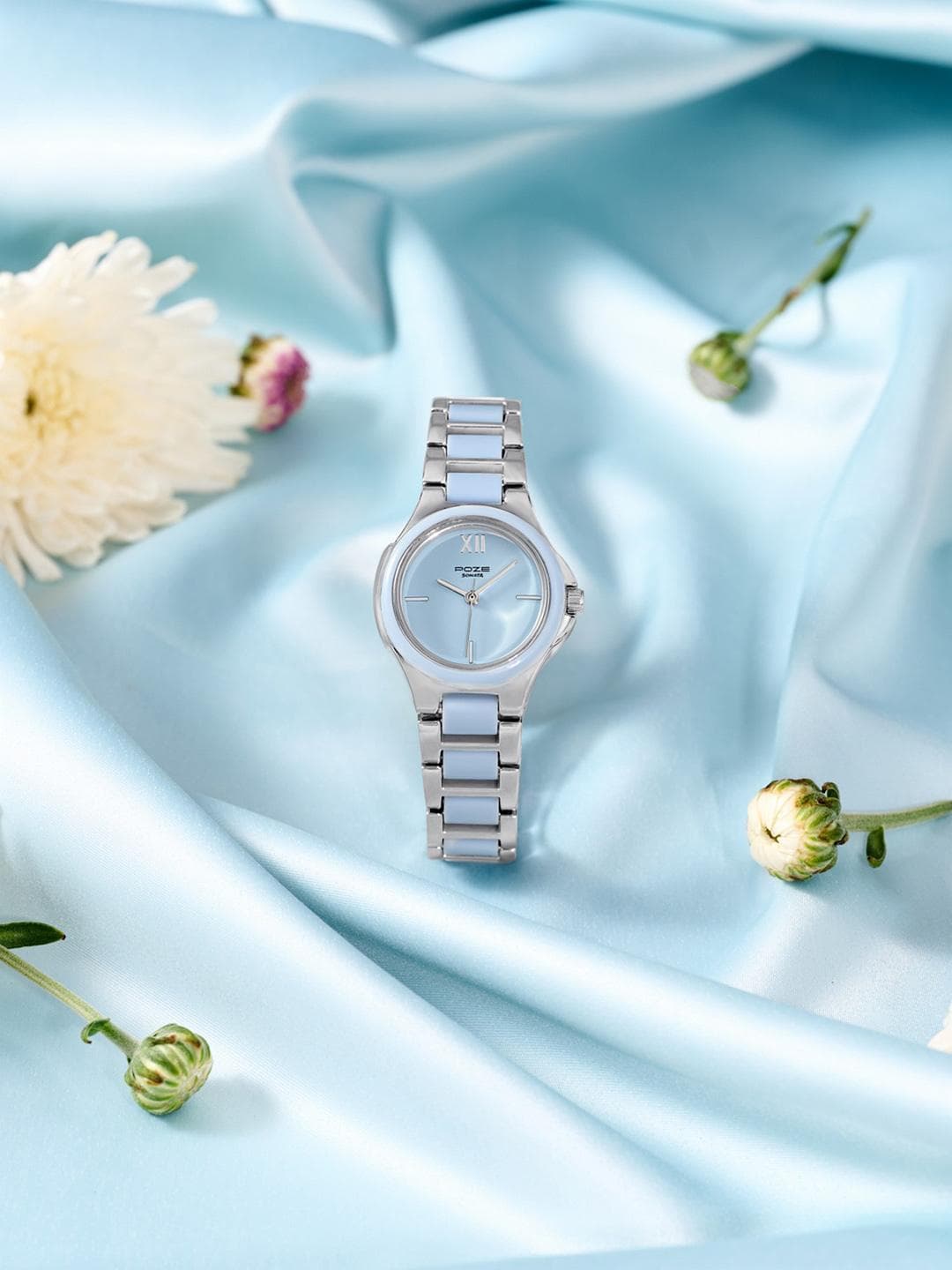 Buy Sonata Poze 7 Analog Baby Blue Dial Watch For Women SP80147KD02W - - Accessories for Women