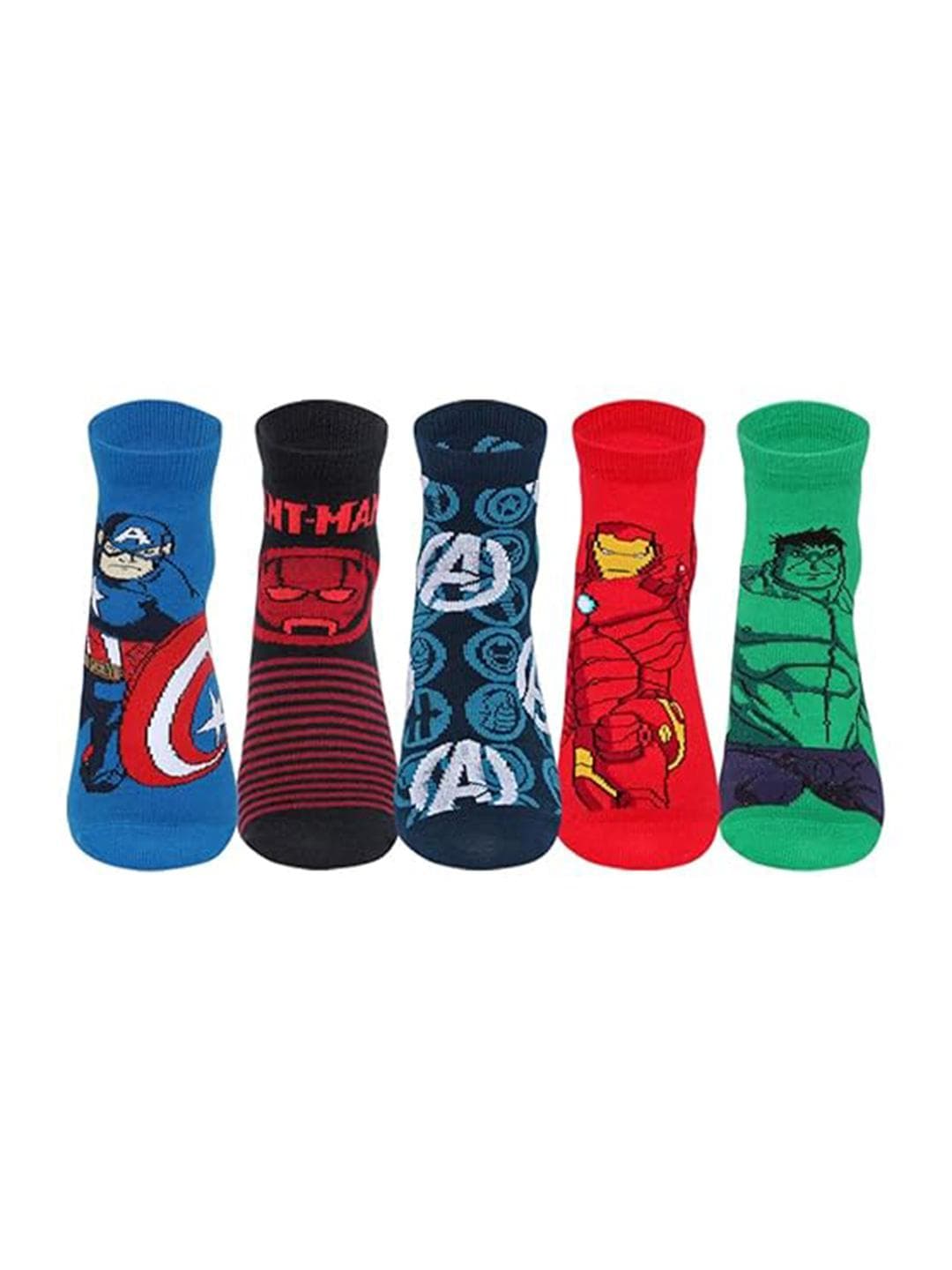 Buy Supersox Kids Pack Of 5 Assorted Disney Avenger Patterned Ankle Length Socks - - Accessories for Unisex Kids